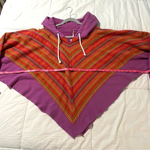 Free People  Sweatshirt Poncho Hoodie Boho SZ XS/S Oversized  NWOT - Picture 8 of 8
